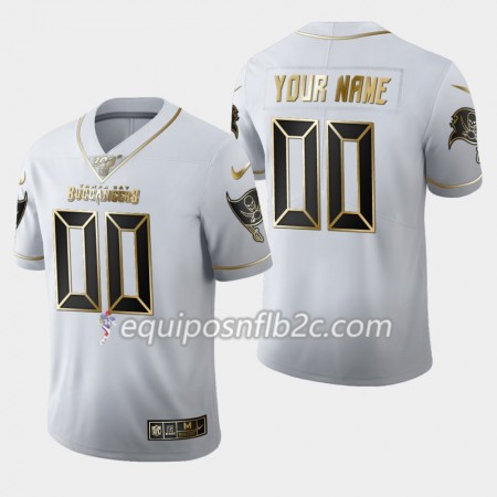 Camiseta Hombre NFL Tampa Bay Buccaneers Personalizar Nike Blanco Golden Edition 100th Camiseta Hombre NFL Tampa Bay Buccaneers Personalizar Nike Blanco Golden Edition 100th